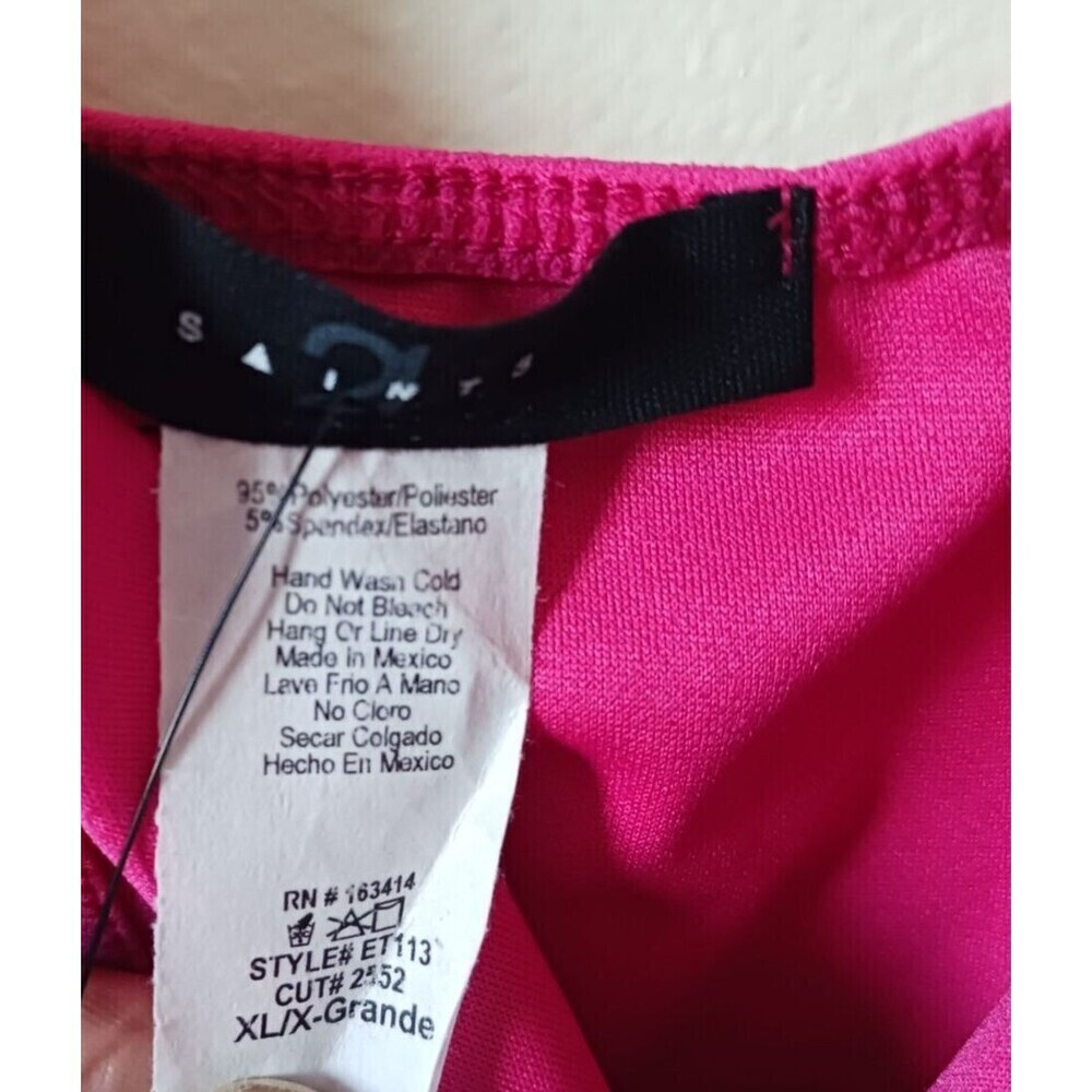 21 Saints Womens Juniors Halter Crop Top‎ Stretch Sleeveless Pink XL NWT - Picture 4 of 6